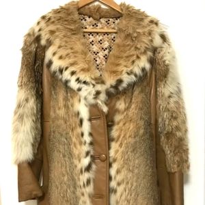 Fur leather coat